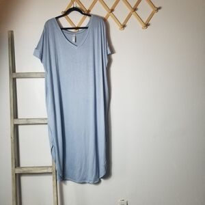 NWOT ZENANA OUTFITTERS WOMEN'S LIGHT BLUE SHIRT DRESS SIZE 2X